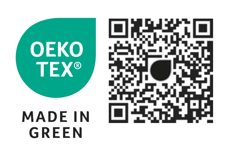 Logo et QR code certification Oeko-Tex Made In Green